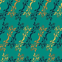 Floral turquoise seamless pattern