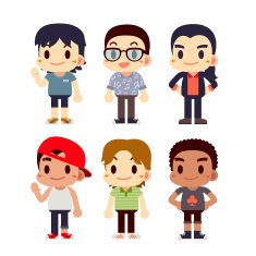 People Character - Guys set 2 isolated background