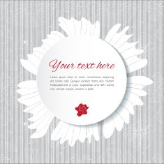 Gentle grey card with decorative flowers and white lace branches N4
