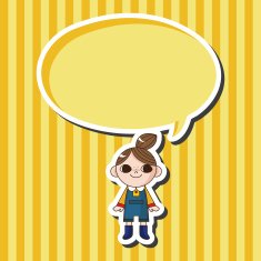 lady girl cartoon theme elements N108