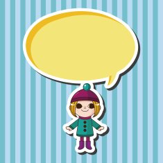 lady girl cartoon theme elements N109