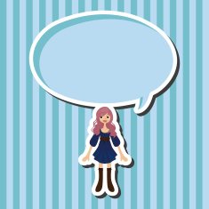 lady girl cartoon theme elements vector eps N42