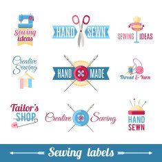 Sewing labels pictograms collection