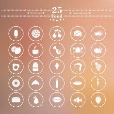 Icons flat is eating white on a blurred background N2