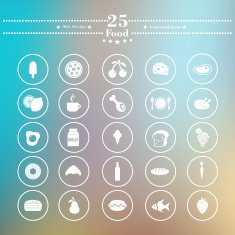 Icons flat is eating white on a blurred background N3