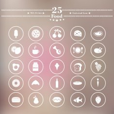 Icons flat is eating white on a blurred background N5