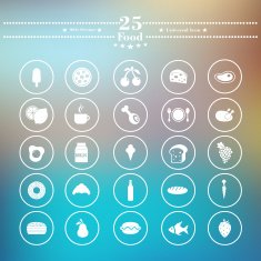 Icons flat is eating white on a blurred background N7