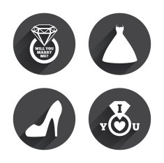 Wedding dress icon Women's shoe symbol N10