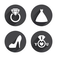 Wedding dress icon Women's shoe symbol N11