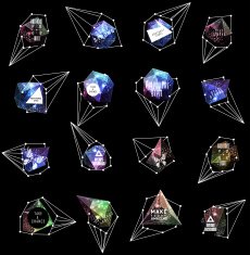 Abstract polygonal label design Elements of astronomy N19