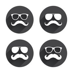 Mustache and Glasses icons Hipster symbols N6