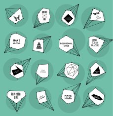 Abstract polygonal label design Elements of astronomy N23