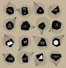 Abstract polygonal label design Elements of astronomy N24