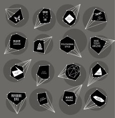 Abstract polygonal label design Elements of astronomy N26