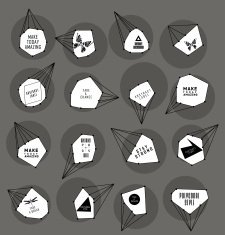Abstract polygonal label design Elements of astronomy N30