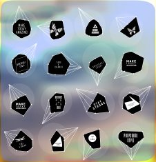 Abstract polygonal label design Elements of astronomy N31