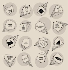 Abstract polygonal label design Elements of astronomy N33