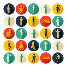 Flat concept design with shadow SEO stick figure icon N8