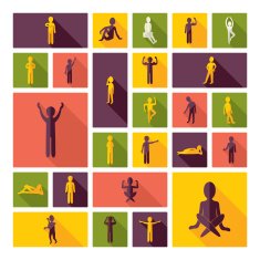 Flat concept design with shadow SEO stick figure icon N15