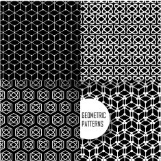 geometric pattern in op art design Black and white N39