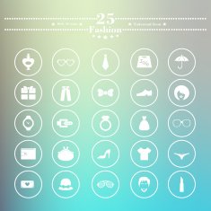 fashion icon flat is white on a blurred background N7