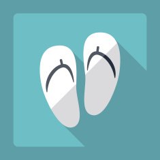 Flat modern design with shadow Sandals flip-flops