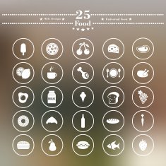 Icons flat is eating white on a blurred background N9