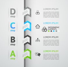 Modern business step origami style options banner N4