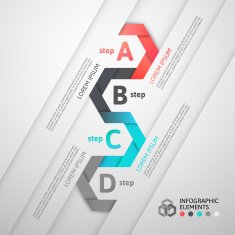 Modern business step origami style options banner N5