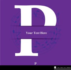 Letter P vector alphabet inserted into the paper cut ABC