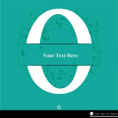 Letter O vector alphabet inserted into the paper cut ABC