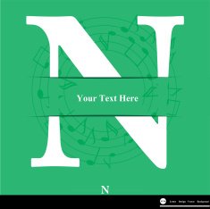 Letter N vector alphabet inserted into the paper cut