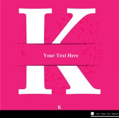Letter K vector alphabet inserted into the paper cut ABC