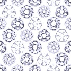 Abstract silver chains circles seamless background