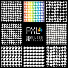 Seamless fashion pattern of pixel style