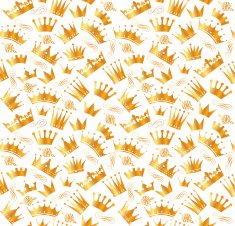Seamless pattern of gold crowns N2