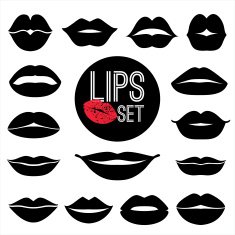 Lips set icons Design element N6