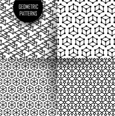 geometric pattern in op art design Black and white N47