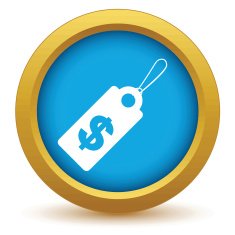 Gold dollar tag icon