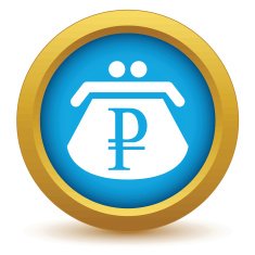 Gold rouble purse icon