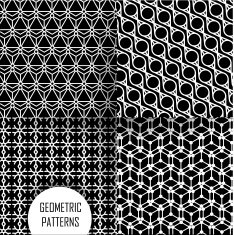 geometric pattern in op art design Black and white N52