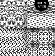 geometric pattern in op art design Black and white N57