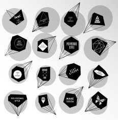 Abstract polygonal label design Elements of astronomy N48
