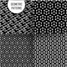 geometric pattern in op art design Black and white N59