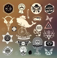 hipster label icon elements N5