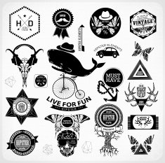 hipster label icon elements N12