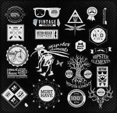 hipster label icon elements N15
