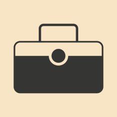 Flat in black and white mobile application bag