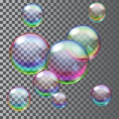 Multicolored soap bubbles Transparency only in vector file N2