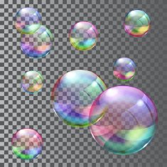 Multicolored soap bubbles Transparency only in vector file N3